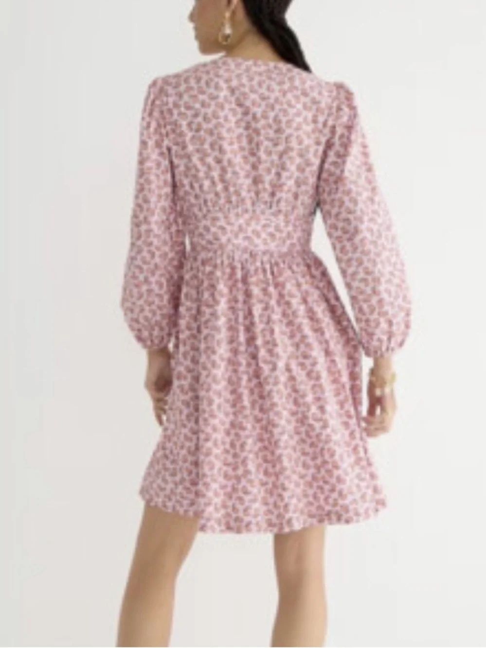 NEW J. Crew V Neck Pink Cotton Poplin Peony Paisley Mini Dress
